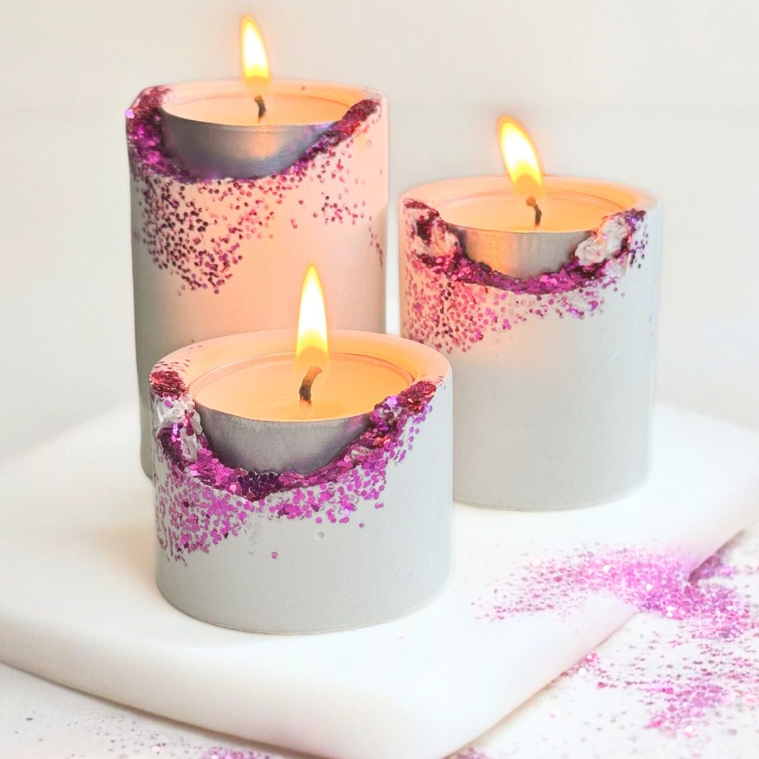 Efeito quebrado com glitter flocado