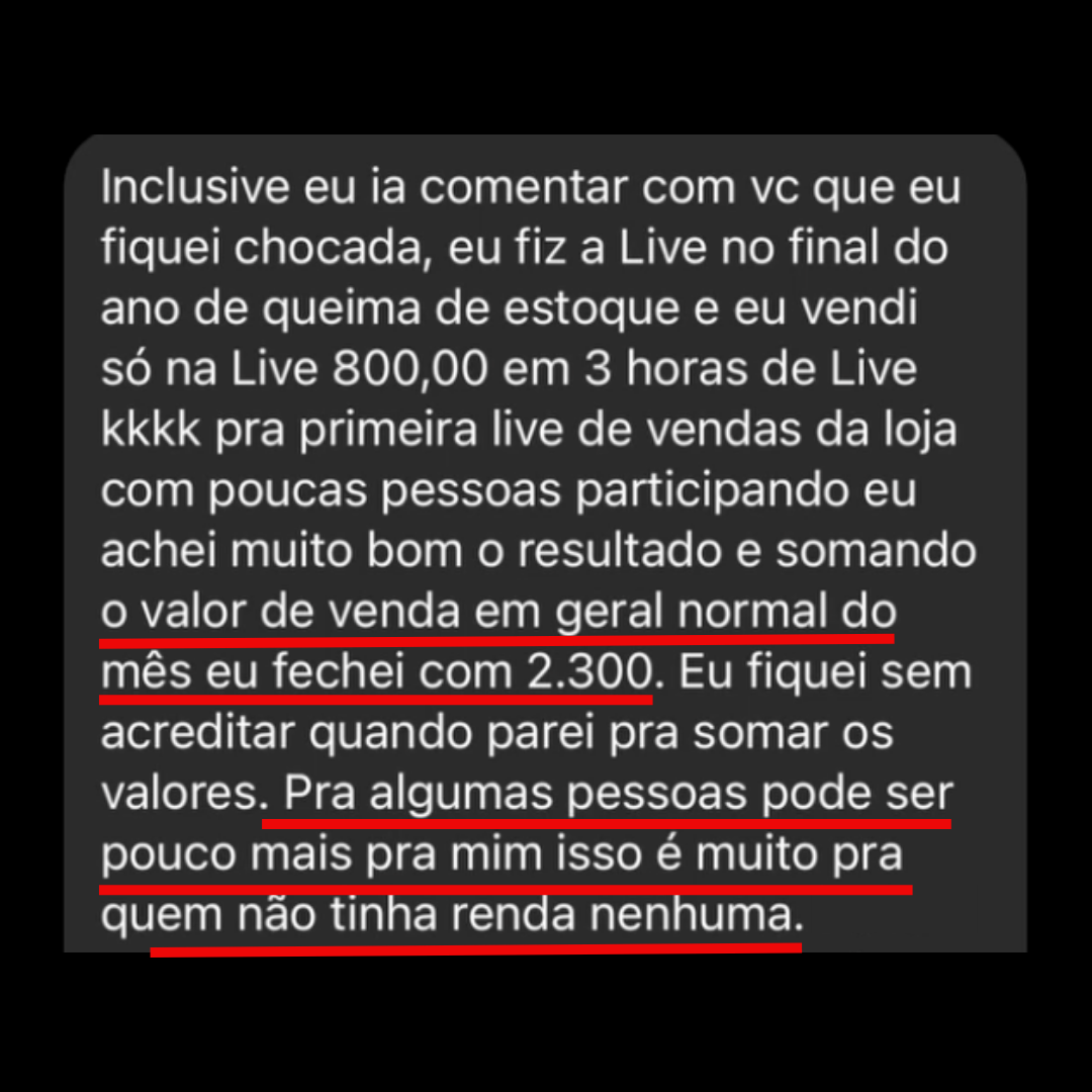 Depoimento de aluna 1